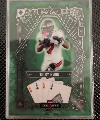 2024 Wild Card #S5CDC-BI Bucky Irving 5 Card Draw Spring Emerald — front