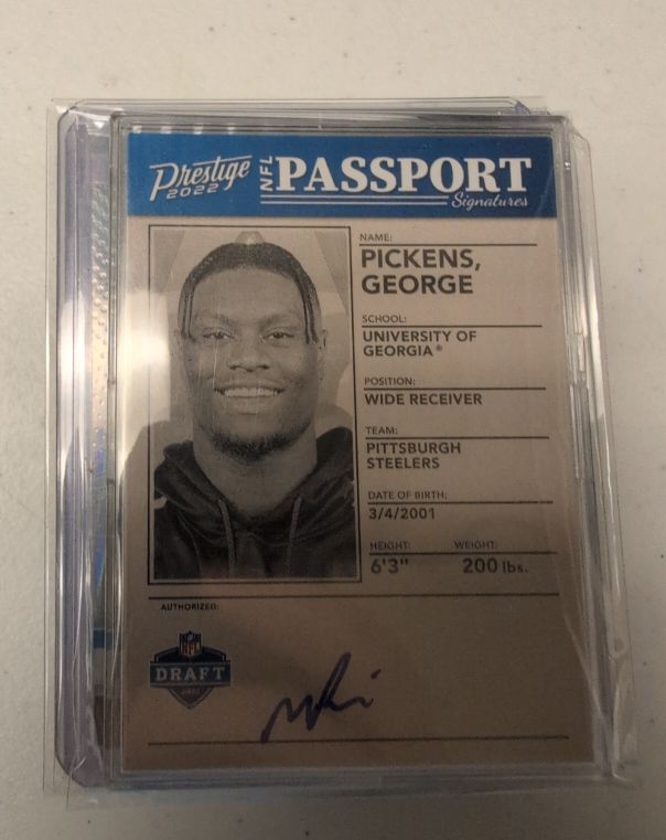 2022 Panini Prestige NFL Passport Signatures #George Pickens — front