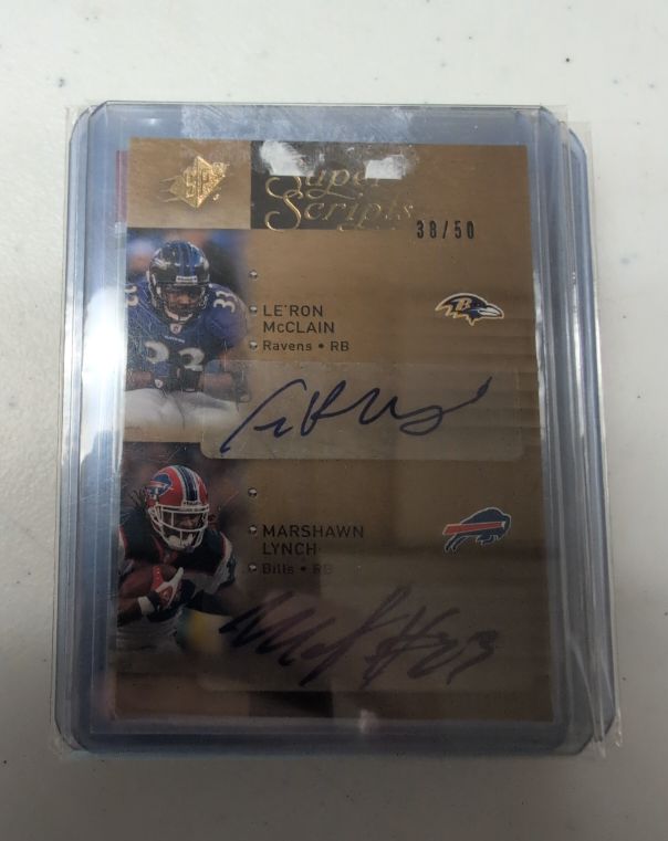 2009 Upper Deck SPx Super Scripts Dual #DJS Le'Ron McClain / Marshawn Lynch — front