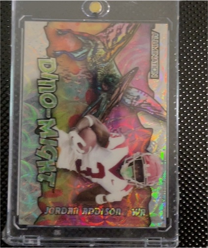 2023 Wild Card Alumination Dino-Might #AD-JA Jordan Addison WR — front