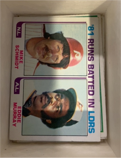 1982 Topps #163 '81 Runs Batted In Leaders Mike Schmidt / Eddie Murray — front
