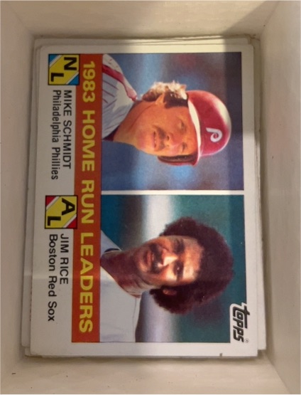 1984 Topps #132 1983 Home Run Leaders Mike Schmidt / Jim Rice — front