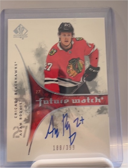 2019-20 SP Authentic 09-10 Retro Future Watch #27 Adam Boqvist — front