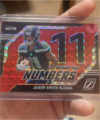 2023 Panini Zenith Behind The Numbers Red #12 Jaxon Smith-Njigba — front