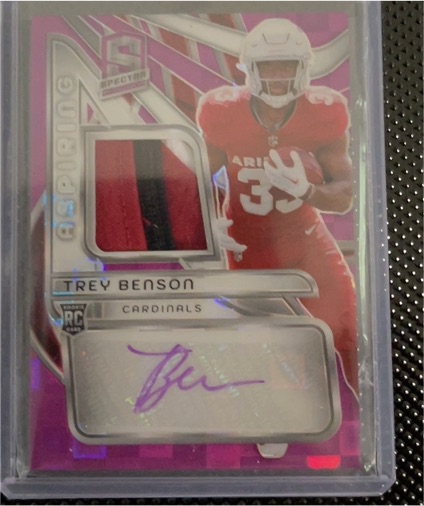 2024 Panini Spectra Aspiring Patch Autographs Trey Benson — front
