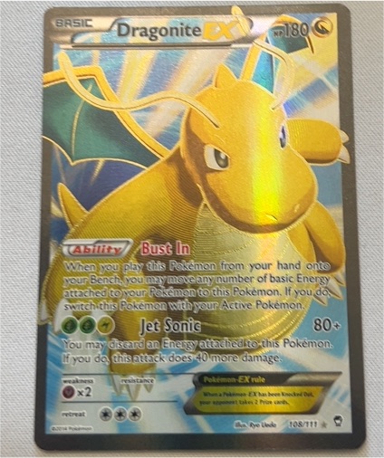 2014 Pokémon XY Furious Fists #108 Dragonite EX — front