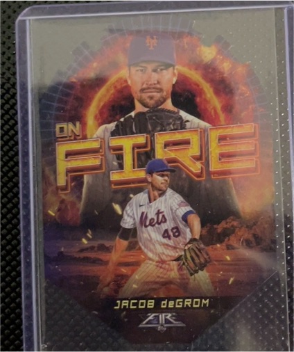2022 Topps Fire #EF-19 Jacob deGrom On Fire — front
