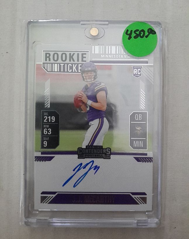 2024 Panini Contenders #101 J.J. McCarthy Rookie Ticket — front