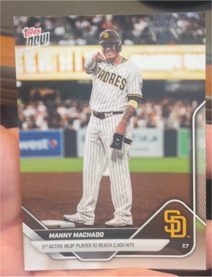 2025 Topps Now #397 Manny Machado 2,000 Hits — front