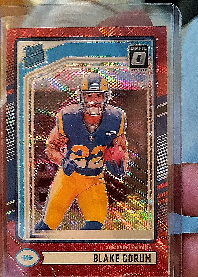 2024 Donruss Optic #322 Blake Corum Rated Rookie Preview Red Wave — front