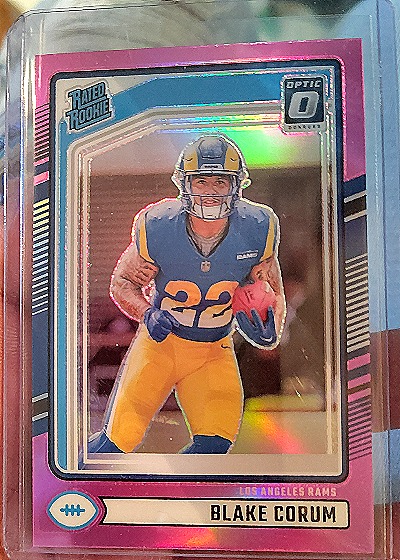 2024 Donruss Optic #322 Blake Corum Rated Rookies Preview Pink — front