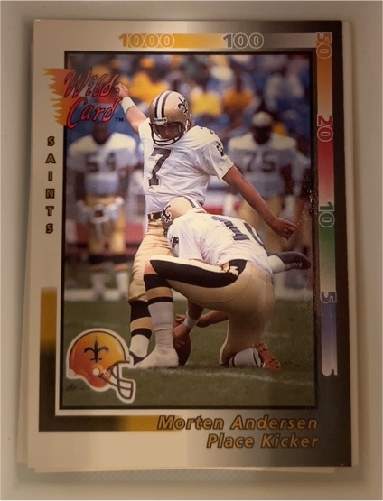 1992 Wild Card #207 Morten Andersen — front