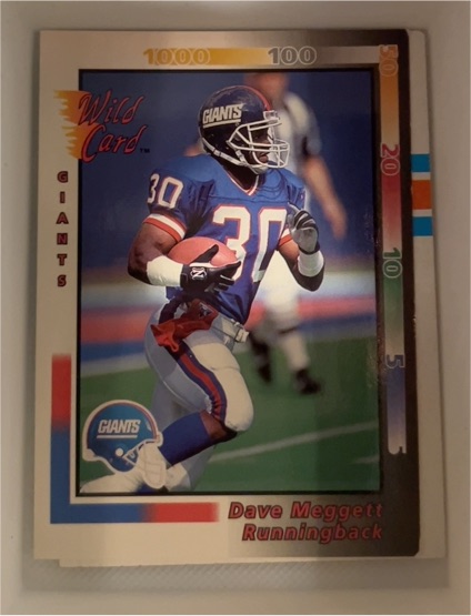 1992 Wild Card #184 Dave Meggett — front