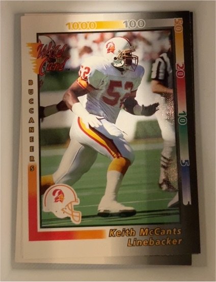 1992 Wild Card Football Card #45 Keith McCants — front