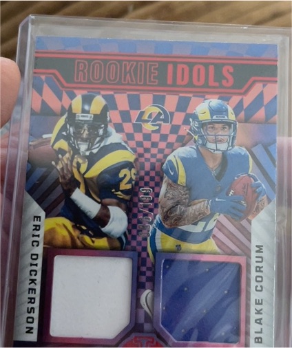 2024 Panini Illusions Rookie Idols Dual Patch #17/50 Eric Dickerson / Blake Corum — front
