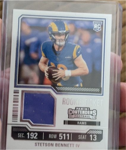 2023 Panini Contenders #TS32 Stetson Bennett IV Rookie Ticket Patch — front