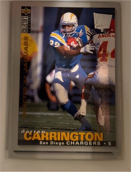 1995 Upper Deck Collector's Choice Selected by Jaguars Darren Carrington — front