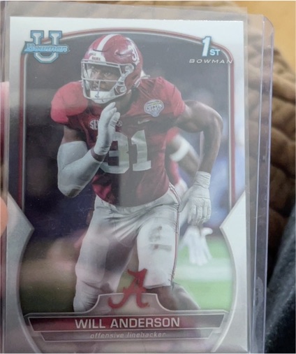 2022 Bowman University Chrome #52 Will Anderson — front