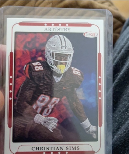 2023 Sage Artistry Football #27 Christian Sims — front