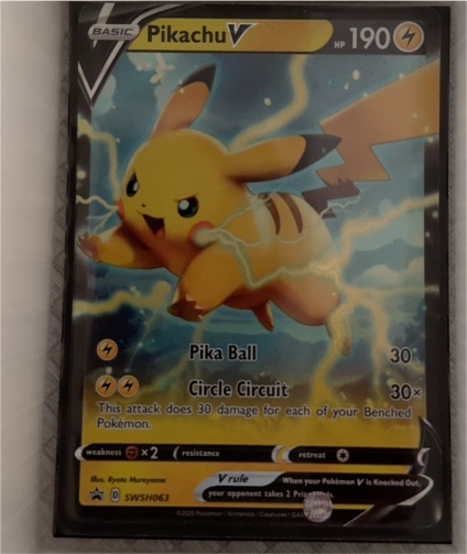 2020 Pokémon Sword & Shield Black Star Promo #SWSH063 Pikachu V — front
