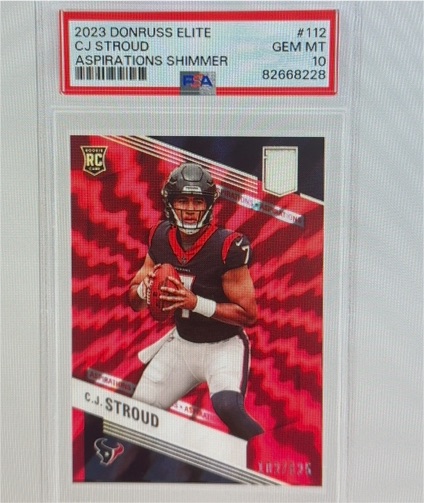 2023 Donruss Elite #112 C.J. Stroud Aspirations Shimmer — front
