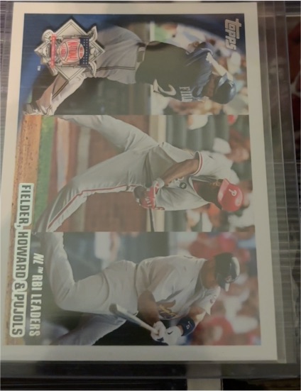 2010 Topps #42 Fielder, Howard & Pujols NL RBI Leaders — front