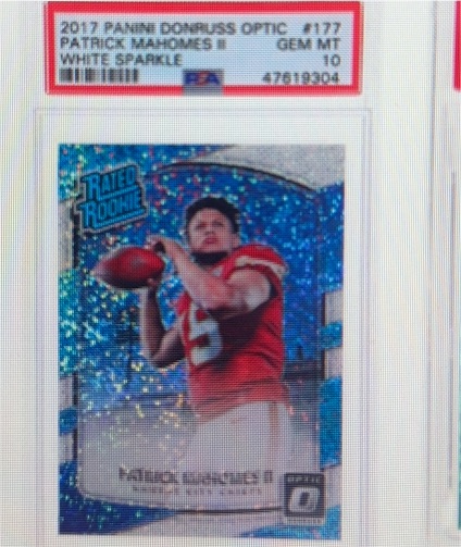 2017 Panini Donruss Optic #177 Patrick Mahomes II White Sparkle Rated Rookie — front