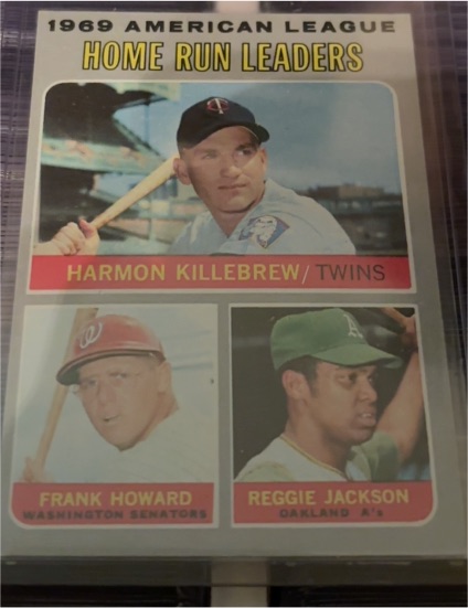 1970 Topps #66 1969 AL Home Run Leaders Harmon Killebrew Frank Howard Reggie Jackson — front