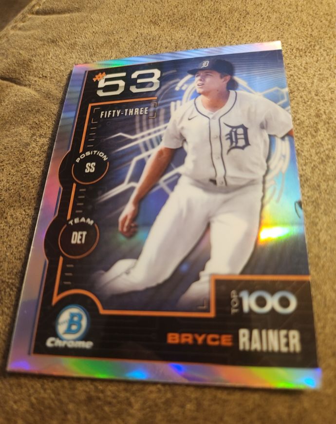 2025 Bowman Chrome Top 100 Prospects #BTP-53 Bryce Rainer — front