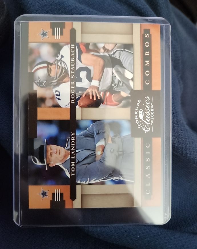 2008 Donruss Classics #CT-1 Roger Staubach & Tom Landry Classic Combos — front
