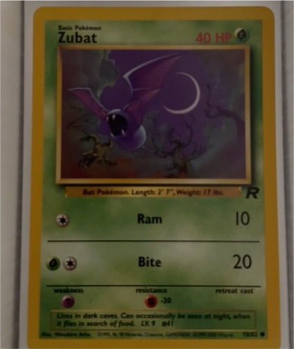 2000 Pokémon Team Rocket #70 Zubat — front