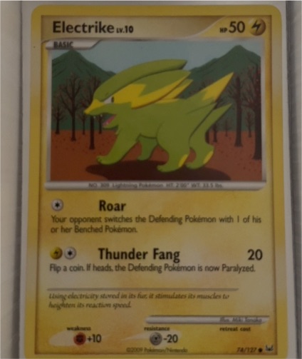 2009 Pokémon Platinum #74 Electrike — front