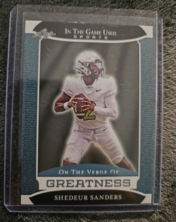 2024 Leaf In The Game Used Sports On The Verge Of Greatness Shedeur Sanders — front