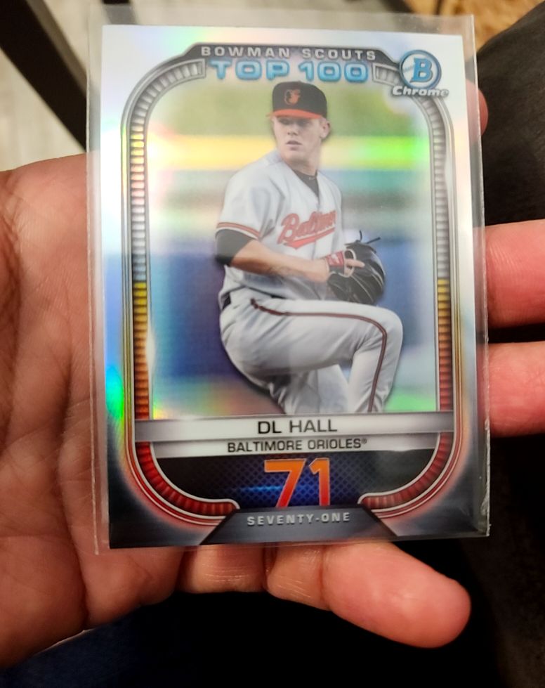 2021 Bowman Chrome Scouts Top 100 #BTP-71 DL Hall — front