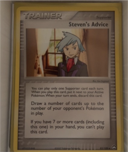 2004 Pokémon EX Hidden Legends #92 Steven's Advice — front