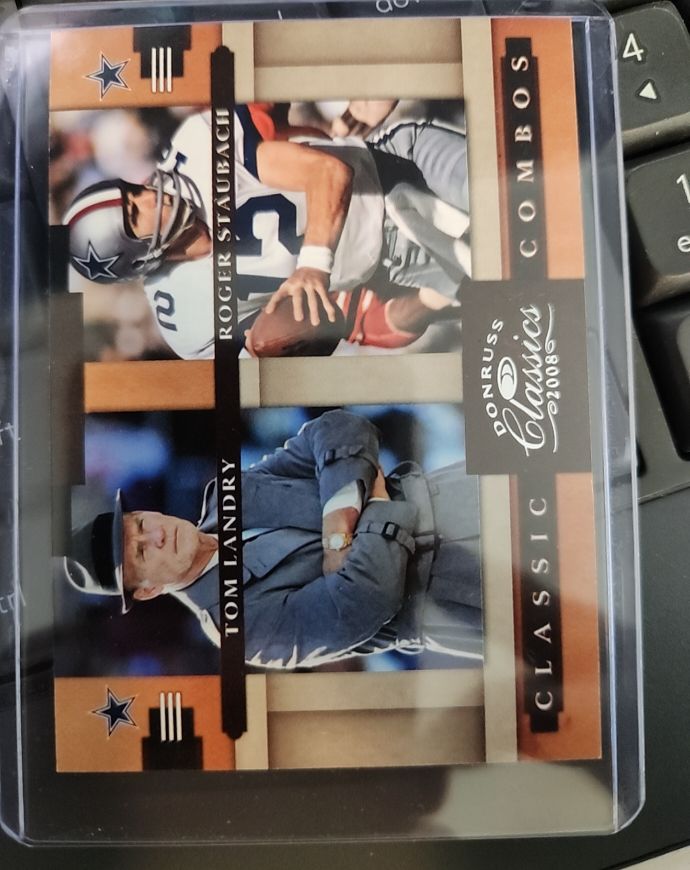 2008 Donruss Classics Classic Combos Roger Staubach & Tom Landry — front
