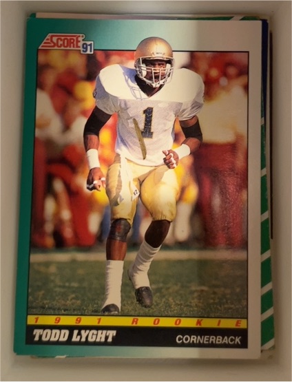 1991 Score #318 Todd Lyght Rookie — front