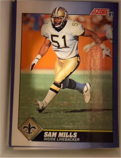 1991 Score #61 Sam Mills — front