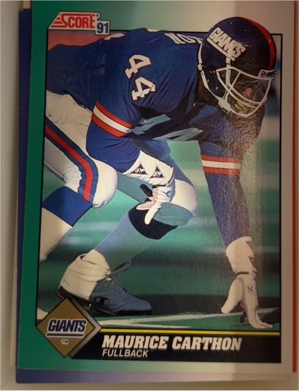 1991 Score #304 Maurice Carthon — front
