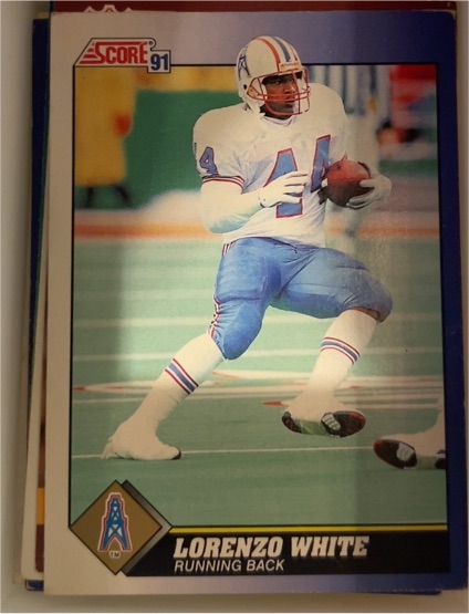 1991 Score #48 Lorenzo White Houston Oilers — front