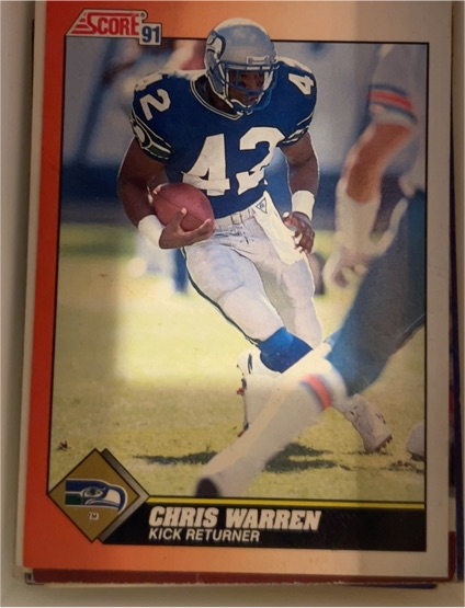 1991 Score #439 Chris Warren — front
