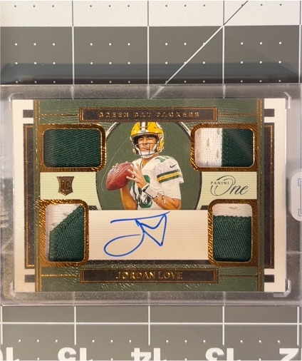 2020 Panini One #74 Jordan Love Rookie Quad Patch Autograph — front