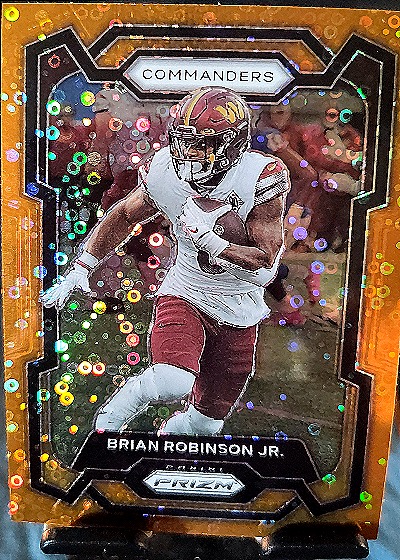 2023 Panini Prizm #? Brian Robinson Jr. Orange Disco Prizm — front