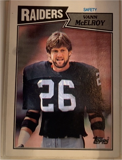 1987 Topps #225 Vann McElroy Los Angeles Raiders — front