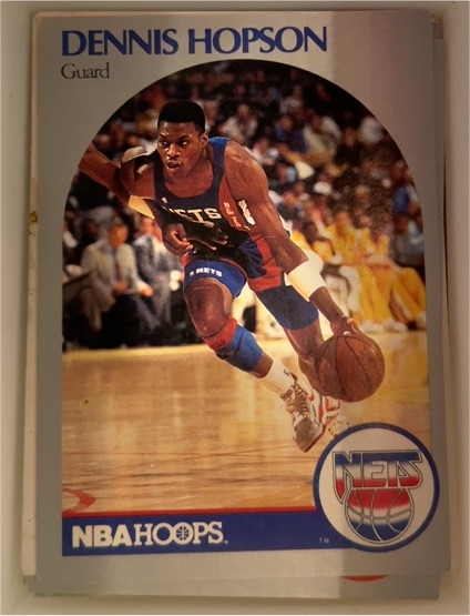 1990-91 Hoops #199 Dennis Hopson New Jersey Nets — front