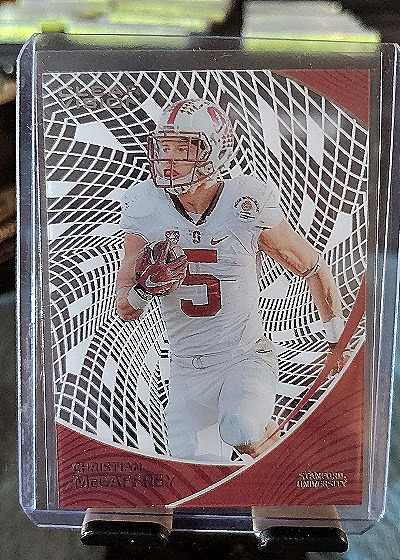 2023 Panini Chronicles Draft Clear Vision #24 Christian McCaffrey — front