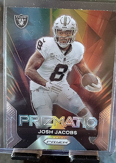2023 Panini Prizm #15 Josh Jacobs Prizmatic — front