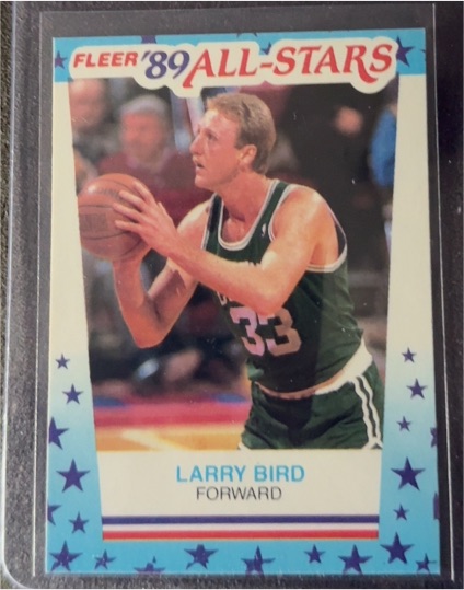 1989 Fleer #10 Larry Bird All-Stars Sticker — front