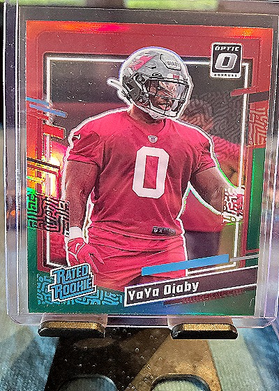 2023 Donruss Optic #394 YaYa Diaby Rated Rookie Preview Red & Green Prizm — front