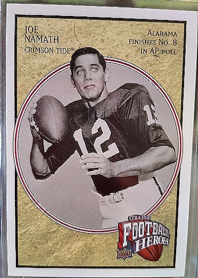 2013 Upper Deck College Football Heroes #JN-8 Joe Namath — front